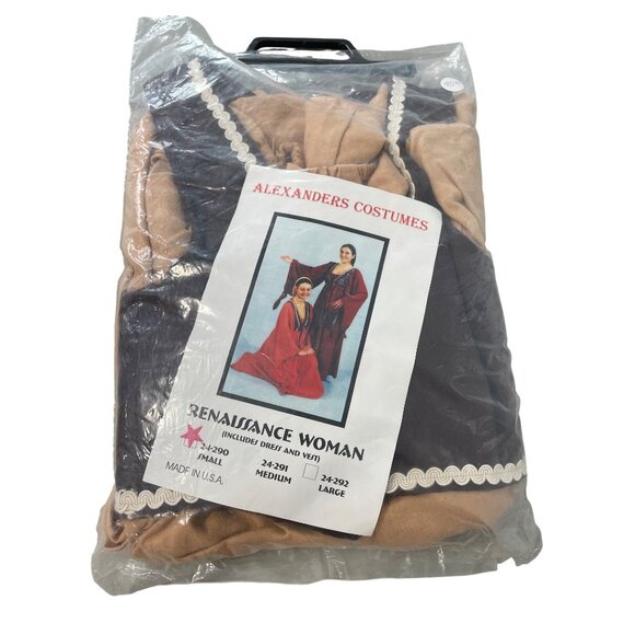 Renaissance Woman Costume Size Small Alexanders Costumes Beige Brown Neutral NEW - Picture 3 of 7